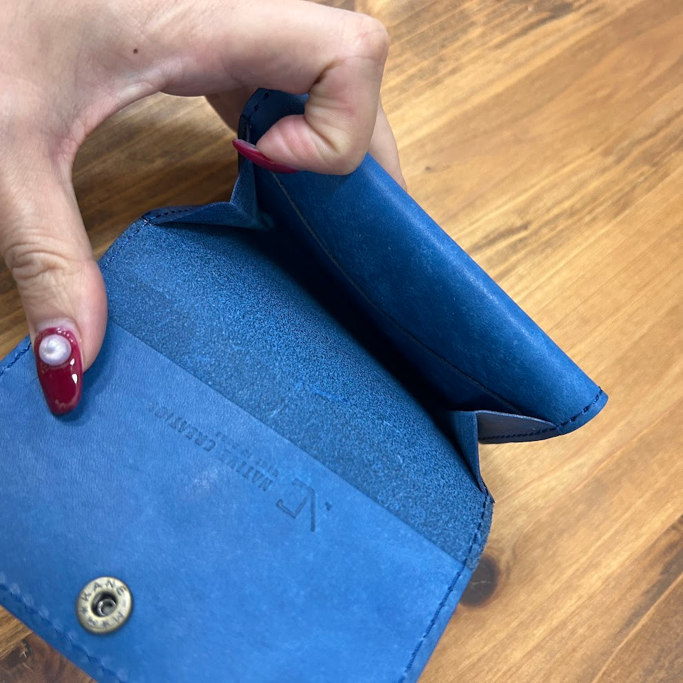 【訳あり品25】 ミニ財布 イタリアンレザー BLUE NC3742w