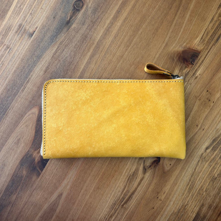 【訳あり品8】 L字ファスナー薄型長財布 イタリアンレザー NC3749w YELLOW