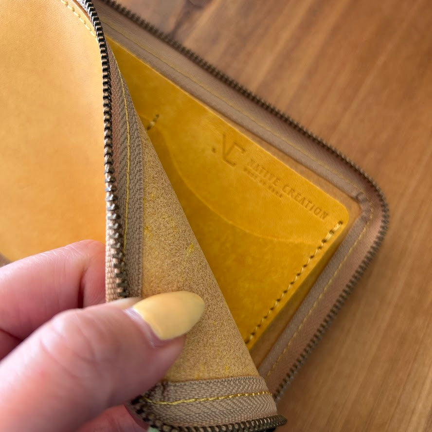 【訳あり品8】 L字ファスナー薄型長財布 イタリアンレザー NC3749w YELLOW
