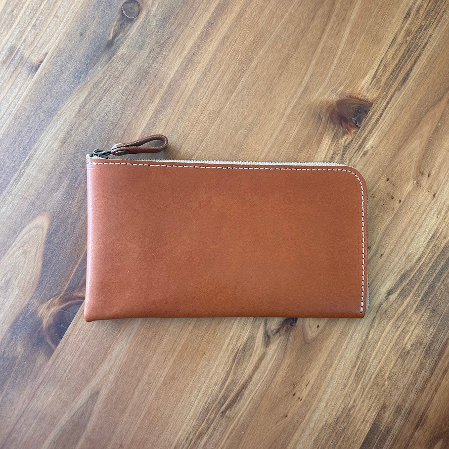 【訳あり品9】 L字ファスナー薄型長財布 栃木レザー BROWN NC3749