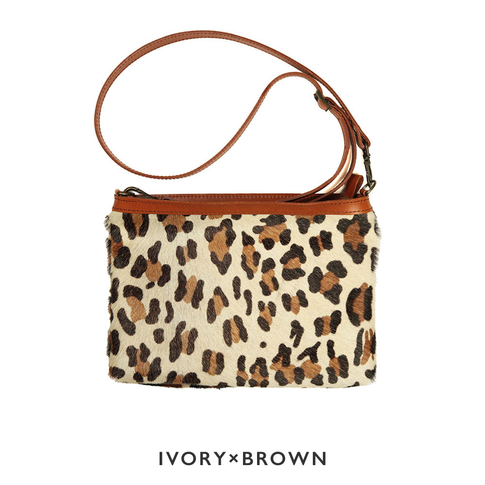 予約割20%実施中!【小サイズ】レザーファー(豹柄)サコッシュ NC3419FL