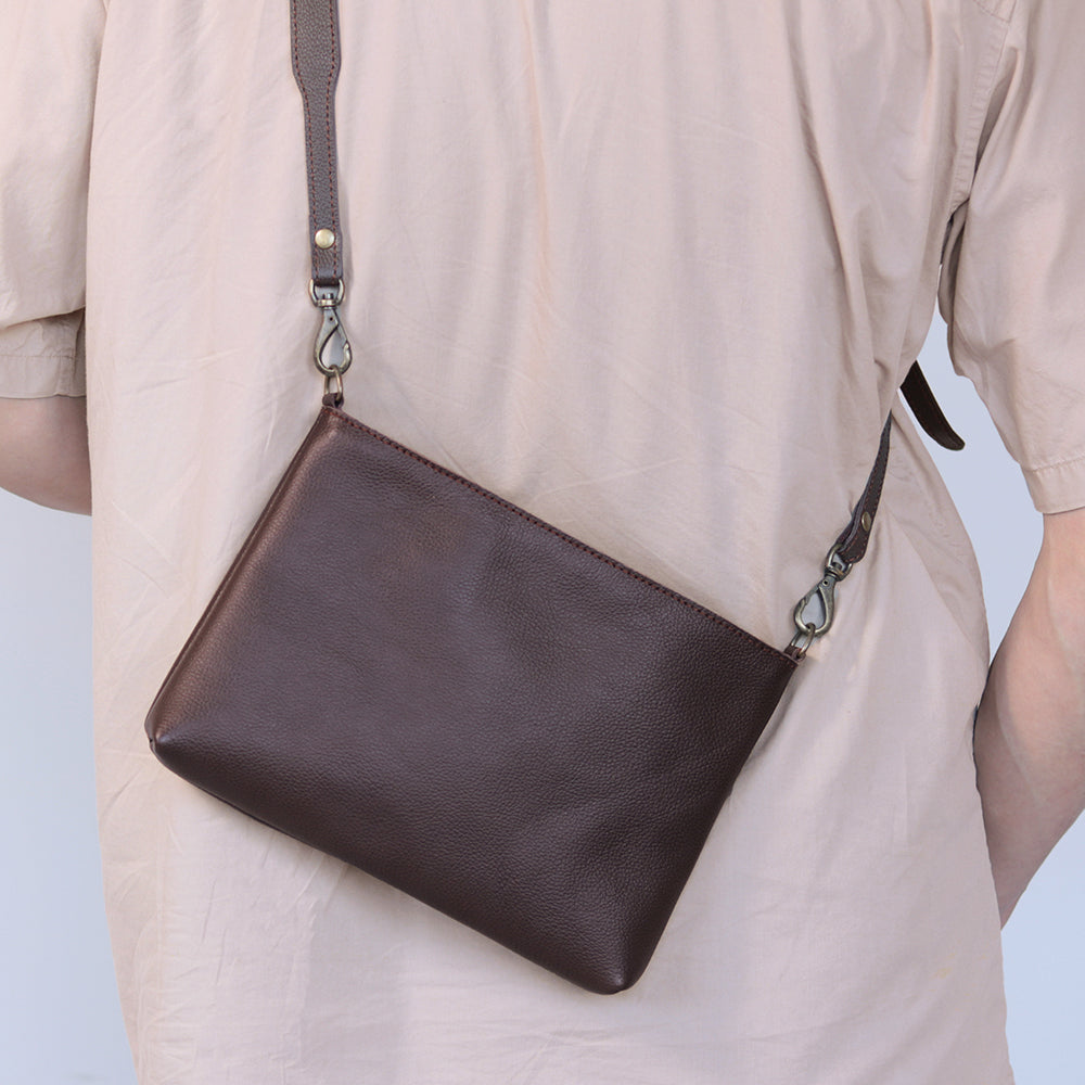 【浅型-中サイズ】姫路レザー シンプルを極めたレザーサコッシュ NC3420s