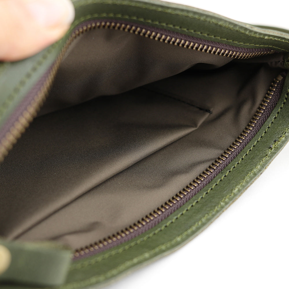 【浅型-中サイズ】栃木レザー シンプルを極めたレザーサコッシュ NC3420V