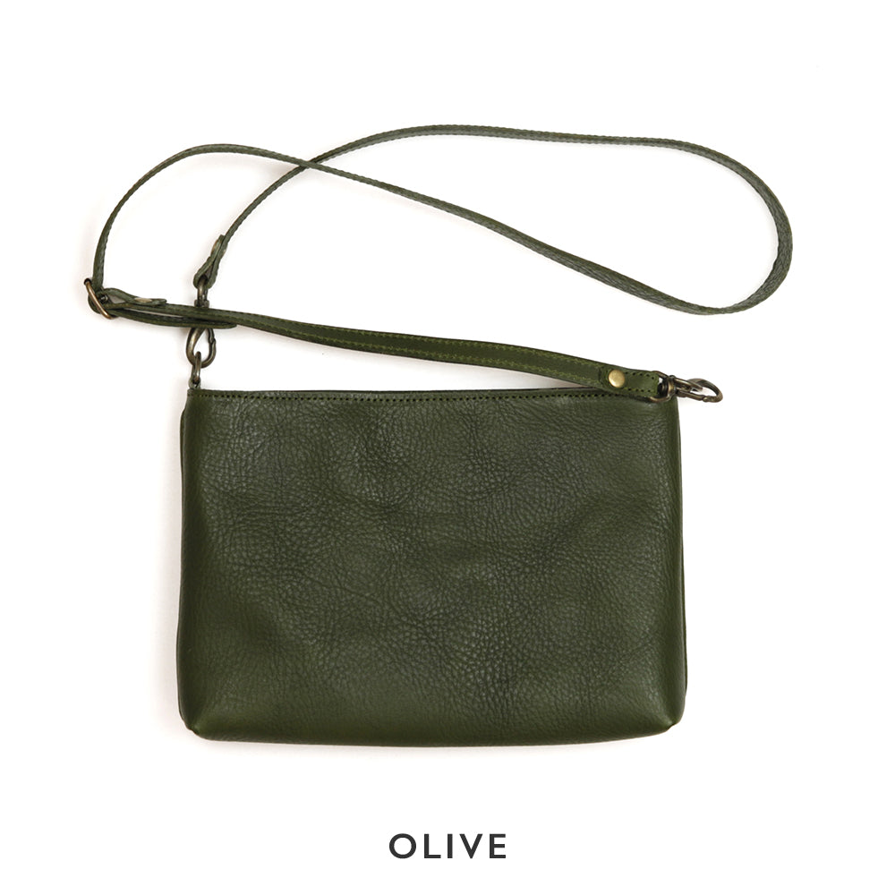 【浅型-中サイズ】栃木レザー シンプルを極めたレザーサコッシュ NC3420v