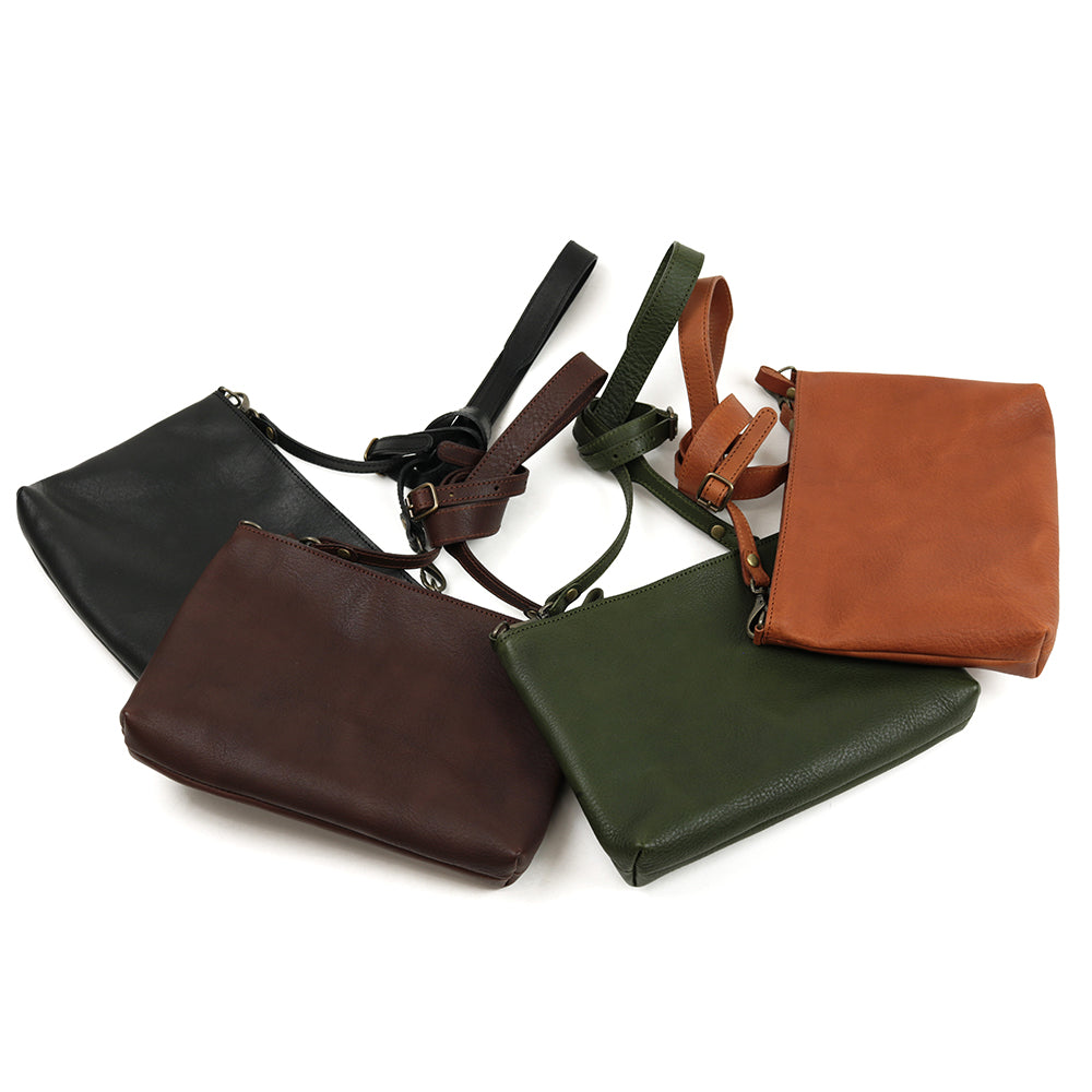 【浅型-中サイズ】栃木レザー シンプルを極めたレザーサコッシュ NC3420v