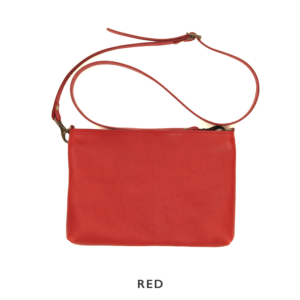 【浅型-中サイズ】栃木レザー シンプルを極めたレザーサコッシュ NC3420V