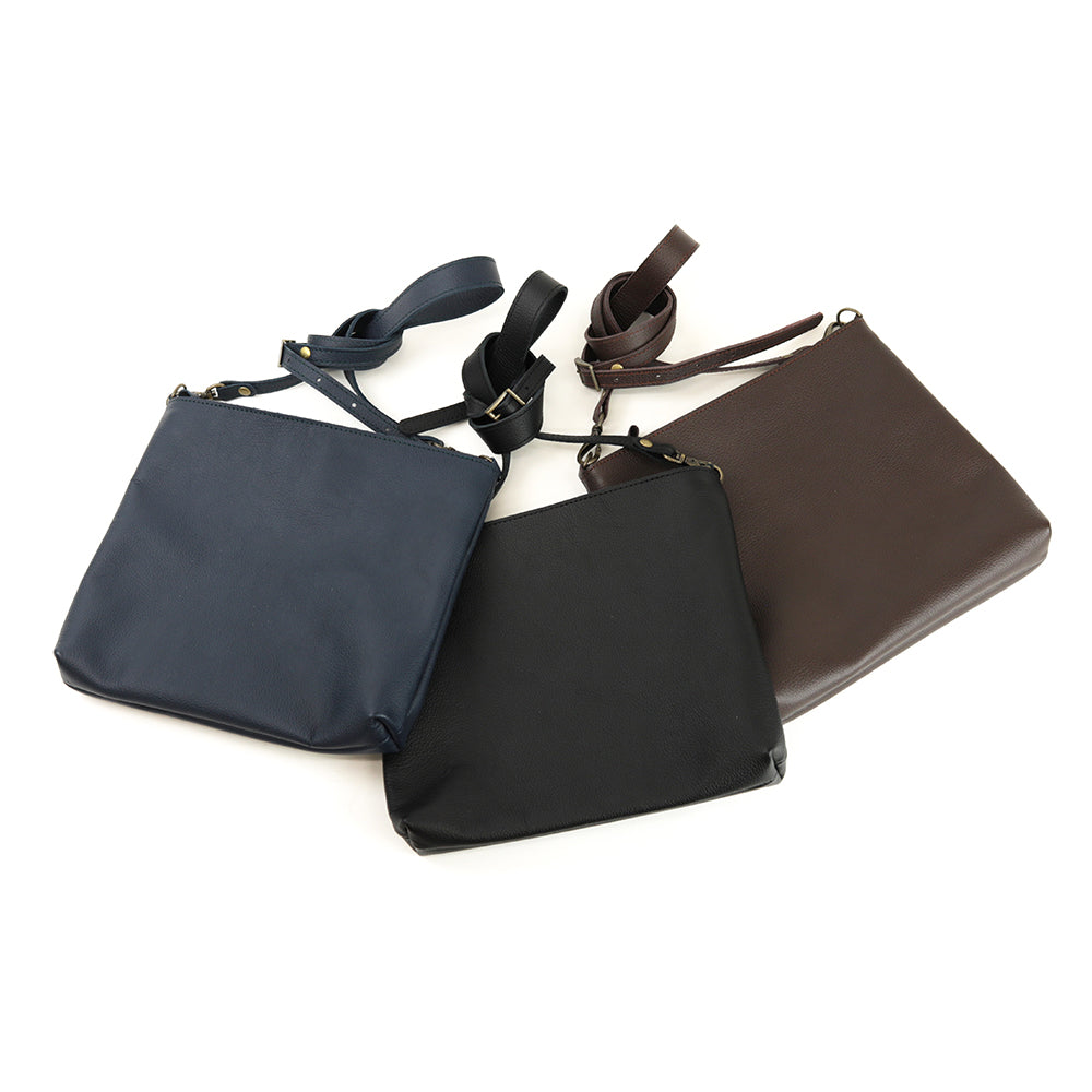 【深型-小サイズ】姫路レザー シンプルを極めたレザーサコッシュ NC3421s