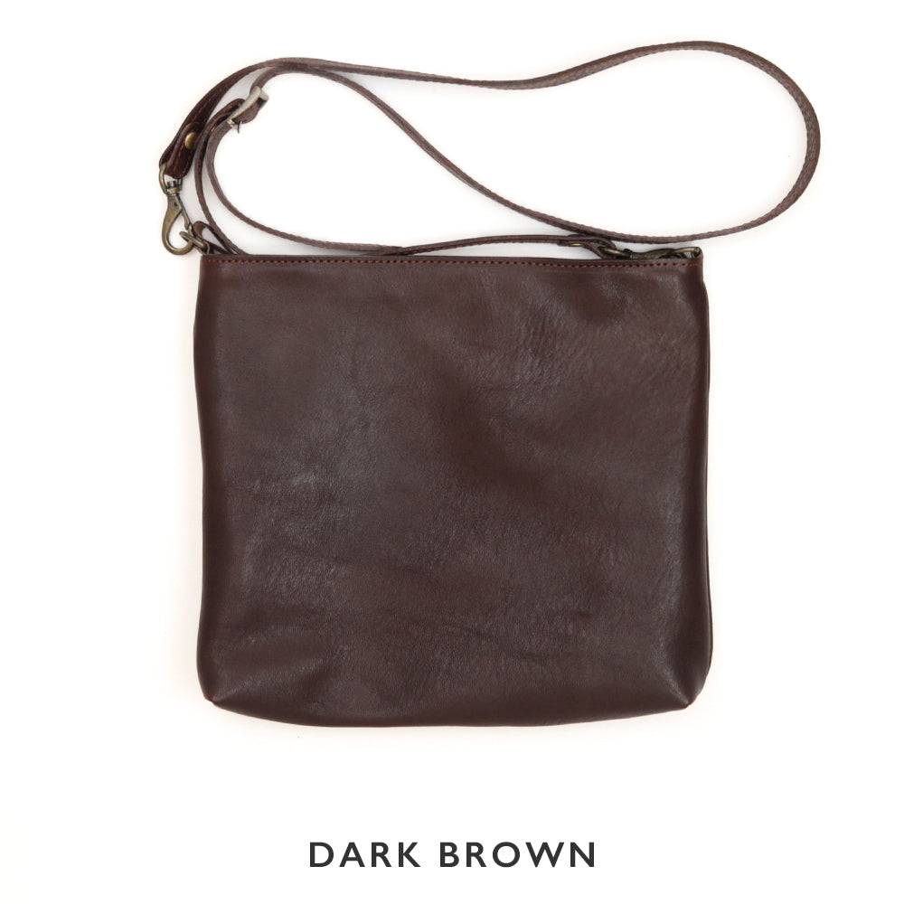 【深型-小サイズ】栃木レザー シンプルを極めたレザーサコッシュ NC3421v