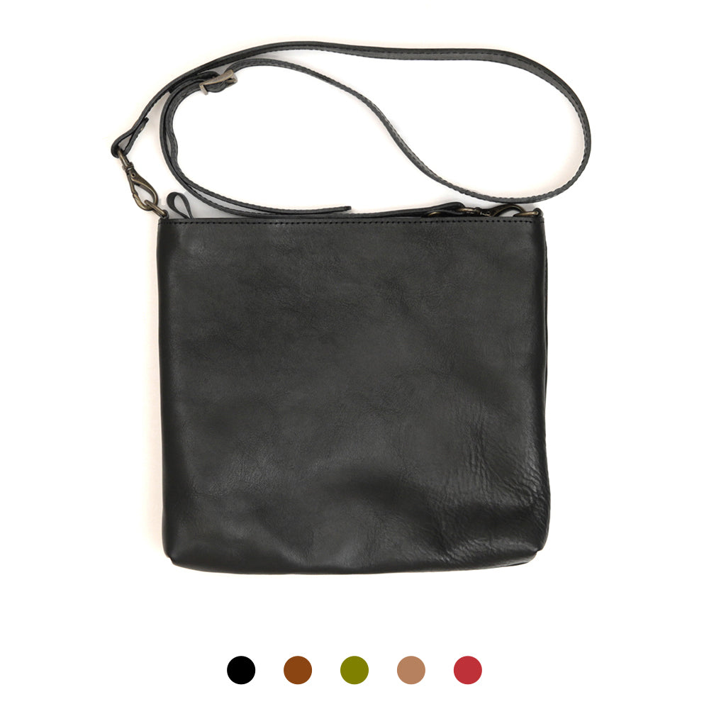 【深型-中サイズ】栃木レザー シンプルを極めたレザーサコッシュ NC3422v