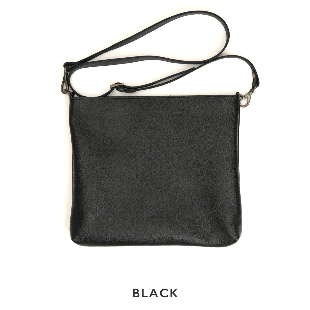 【深型-中サイズ】姫路レザー シンプルを極めたレザーサコッシュ NC3422s