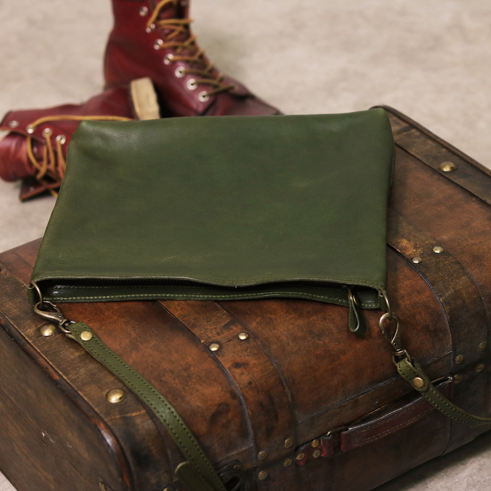 【深型-中サイズ】栃木レザー シンプルを極めたレザーサコッシュ NC3422v