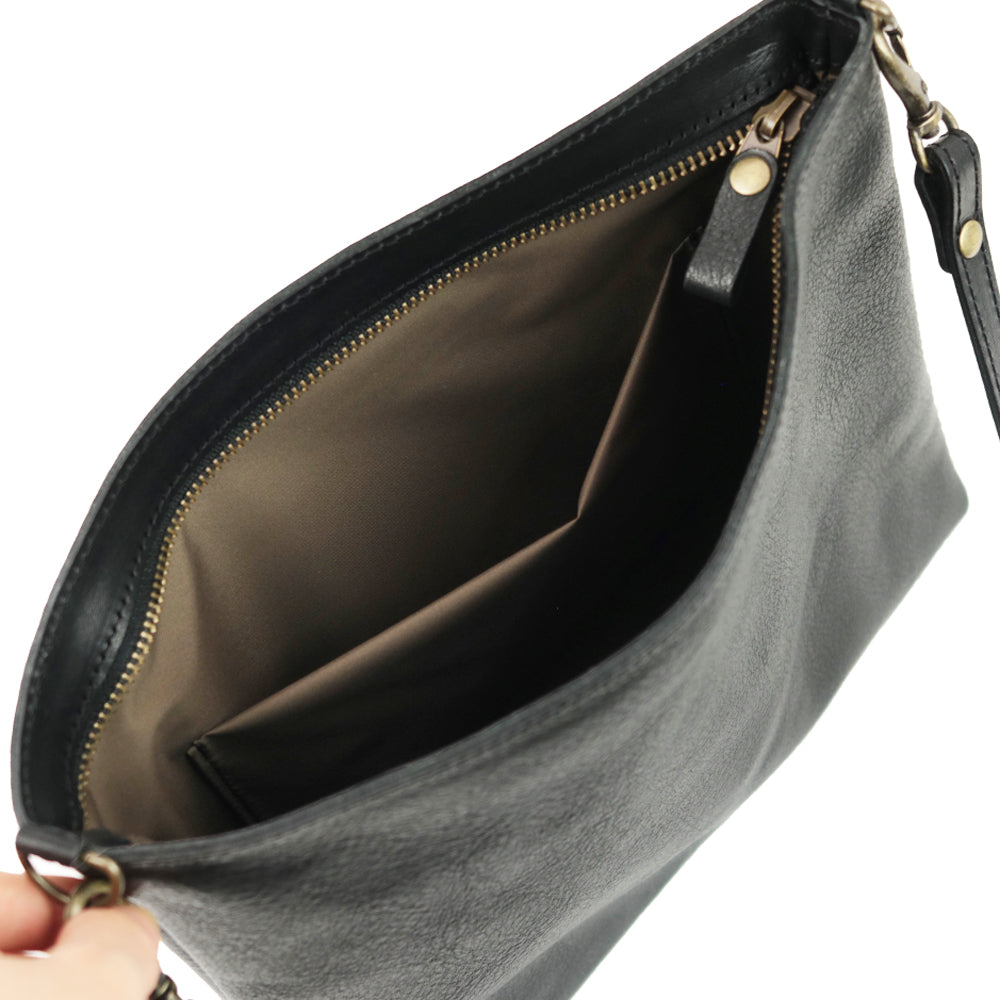 【深型-中サイズ】栃木レザー シンプルを極めたレザーサコッシュ NC3422v