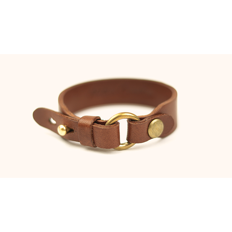 Two-step size adjustable leather bracelet NC3609