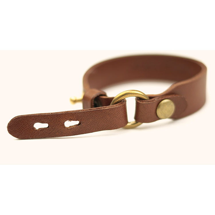 Two-step size adjustable leather bracelet NC3609