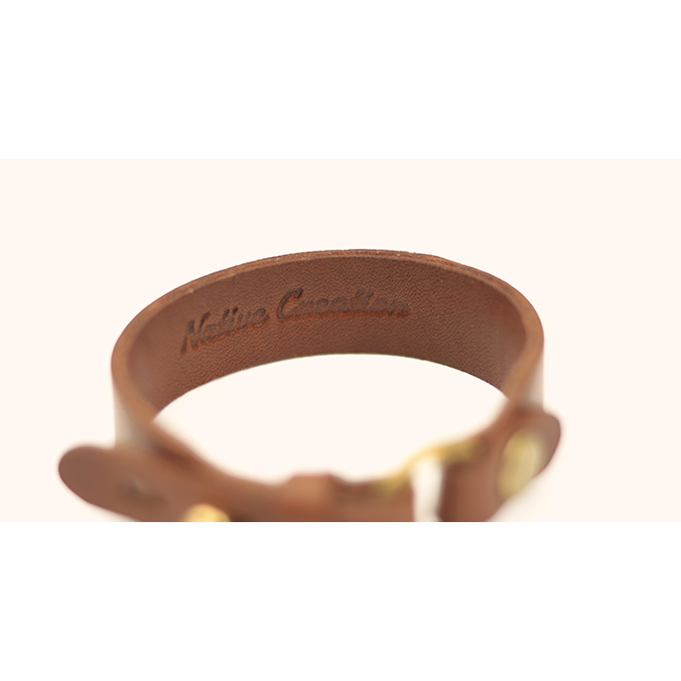 Two-step size adjustable leather bracelet NC3609