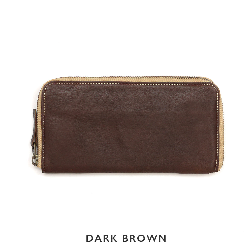 Soft Shrink Oil Leather Round Zipper Wallet NC3739