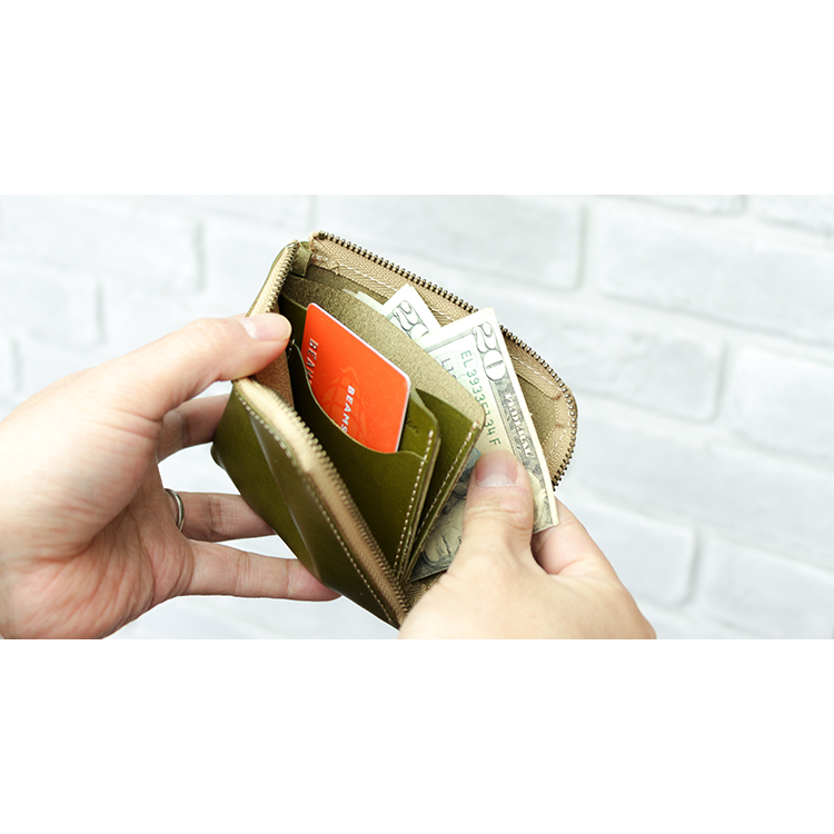 【L字ファスナーコンパクト財布】栃木レザー NC3746