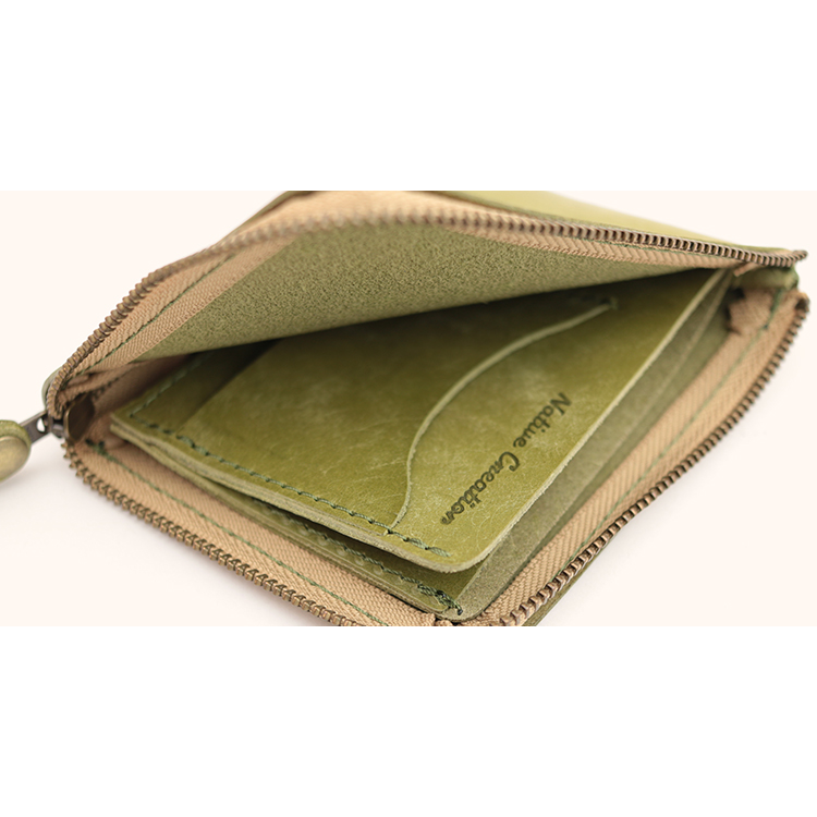 【L字ファスナーコンパクト財布】イタリアンレザー NC3746w