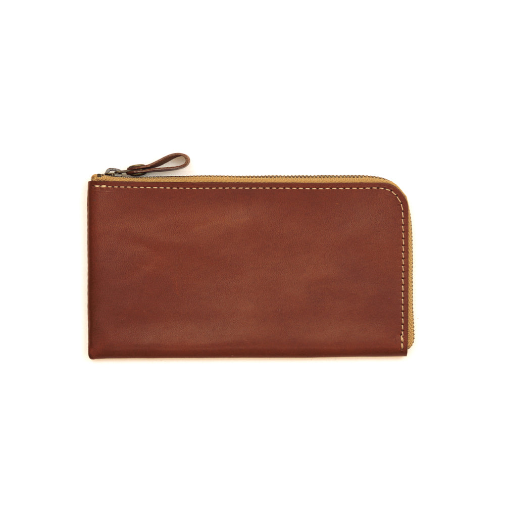【訳あり品9】 L字ファスナー薄型長財布 栃木レザー BROWN NC3749