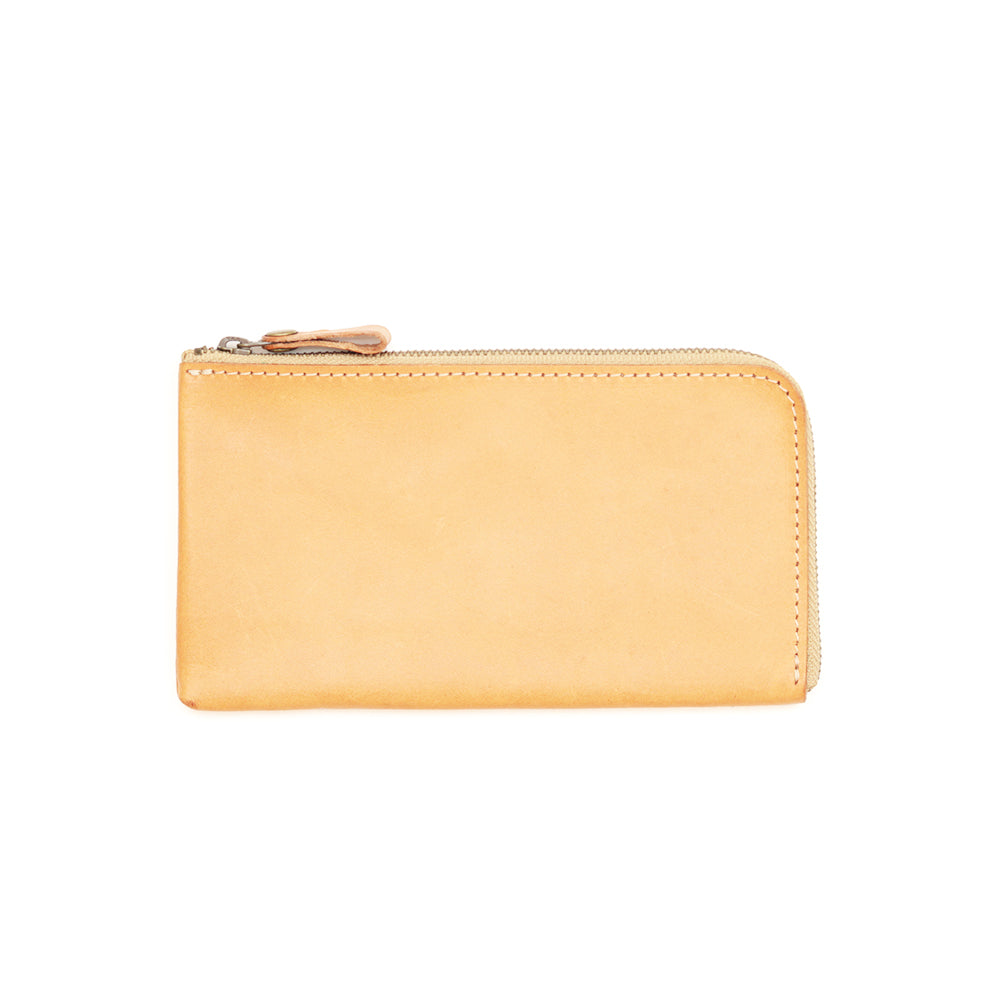 【訳あり品10】 L字ファスナー薄型長財布 栃木レザー NATURAL NC3749