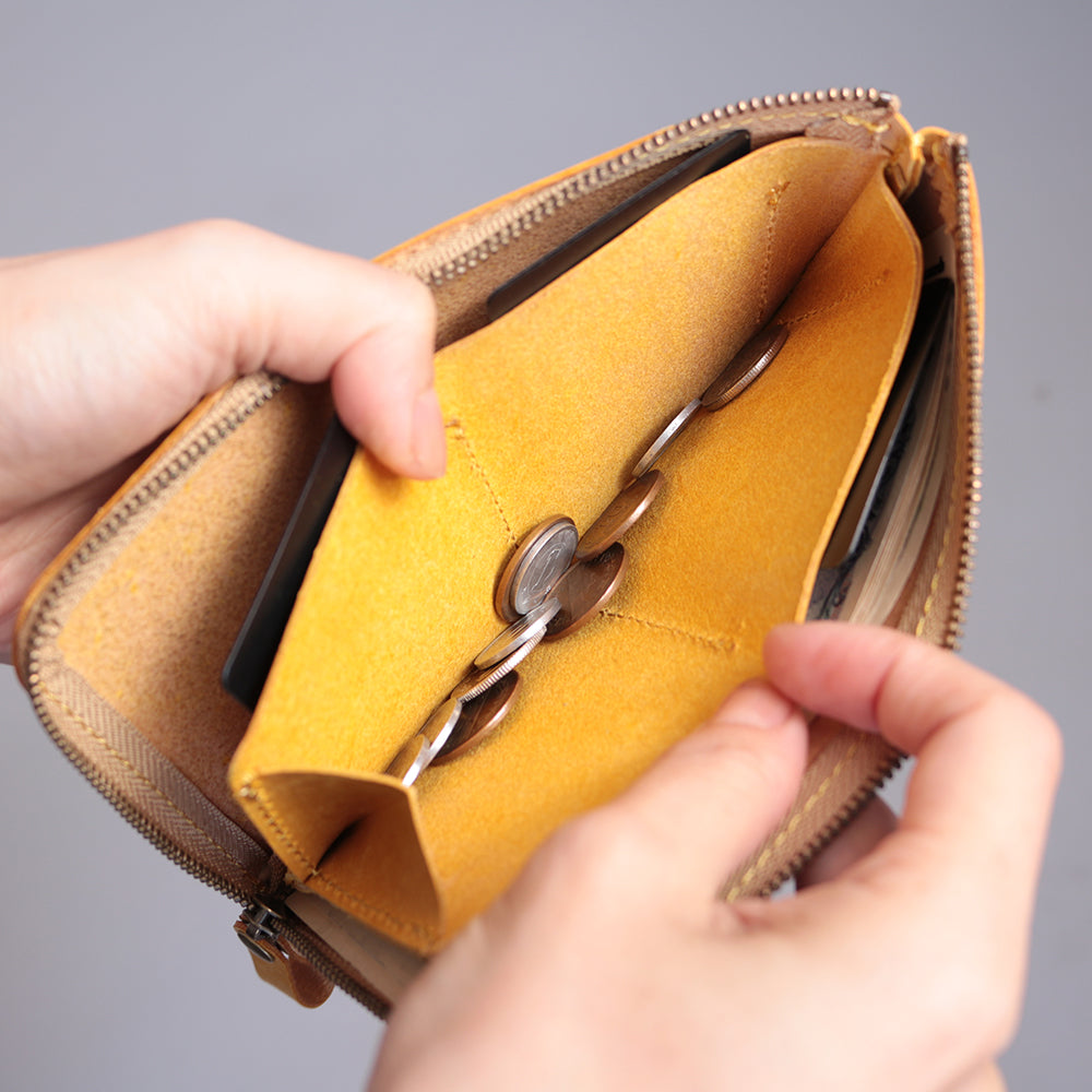 L-shaped zipper thin long wallet NC3749w
