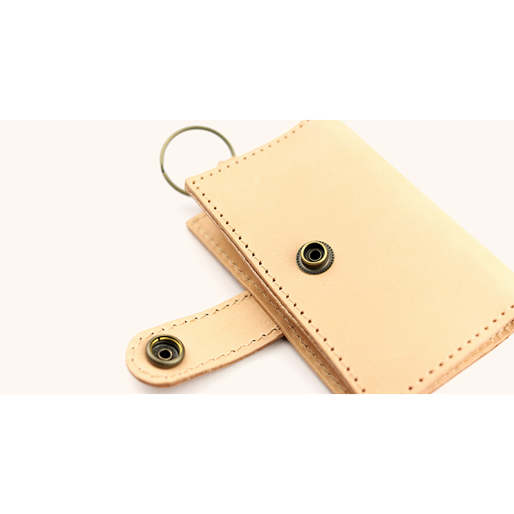 Natural leather bi-fold 4-key case NC3760-NTR