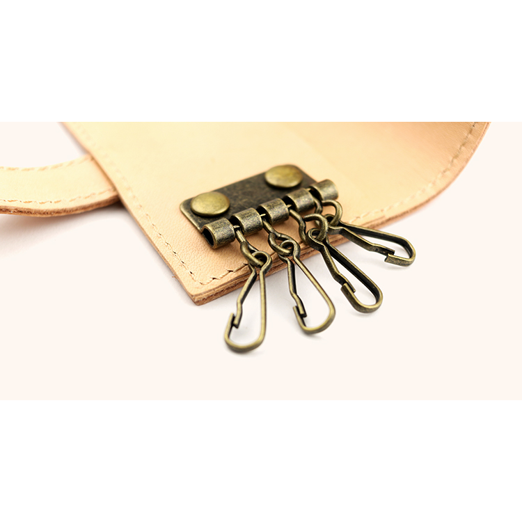 Natural leather bi-fold 4-key case NC3760-NTR