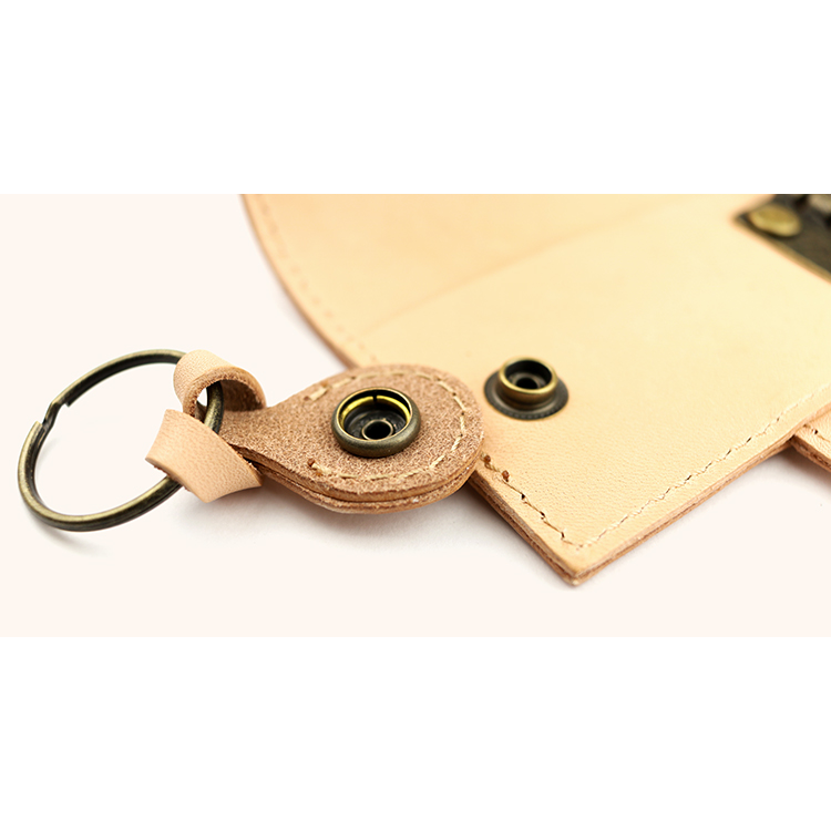 Natural leather bi-fold 4-key case NC3760-NTR