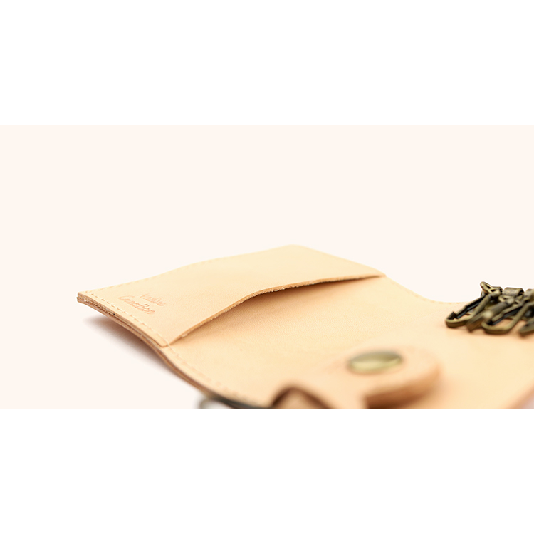Natural leather bi-fold 4-key case NC3760-NTR