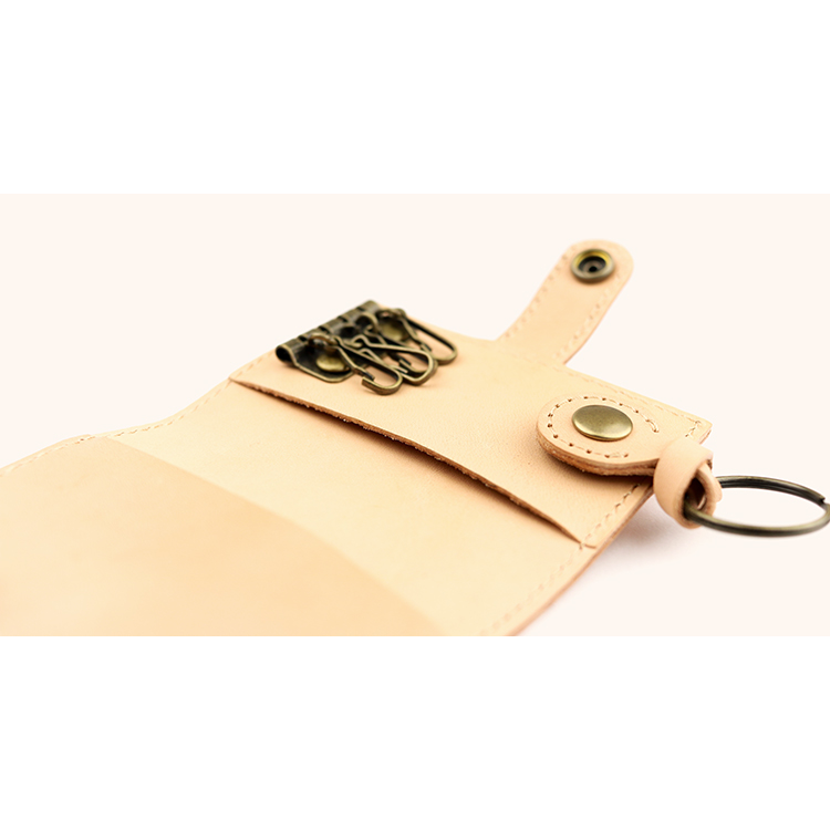 Natural leather bi-fold 4-key case NC3760-NTR