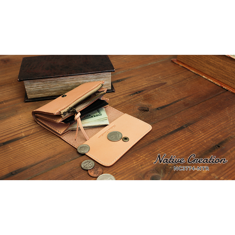 Natural leather mini wallet NC3774-NTR