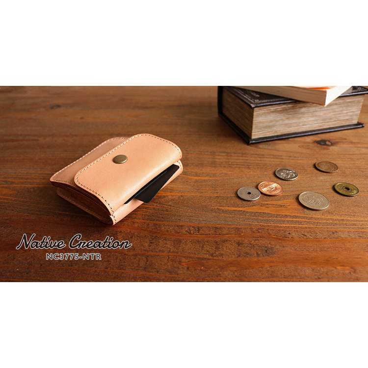 Natural leather bi-fold wallet NC3775-NTR