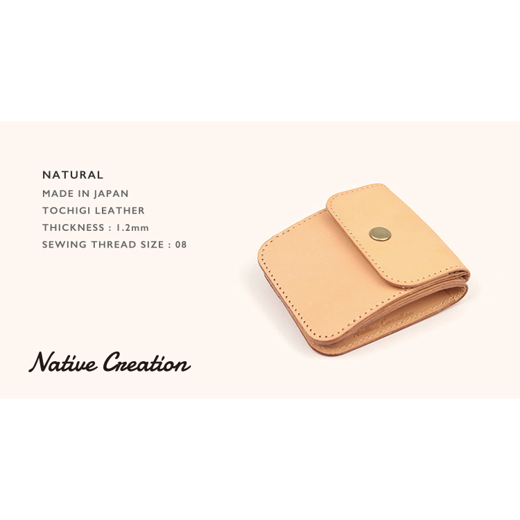 Natural leather bi-fold wallet NC3775-NTR
