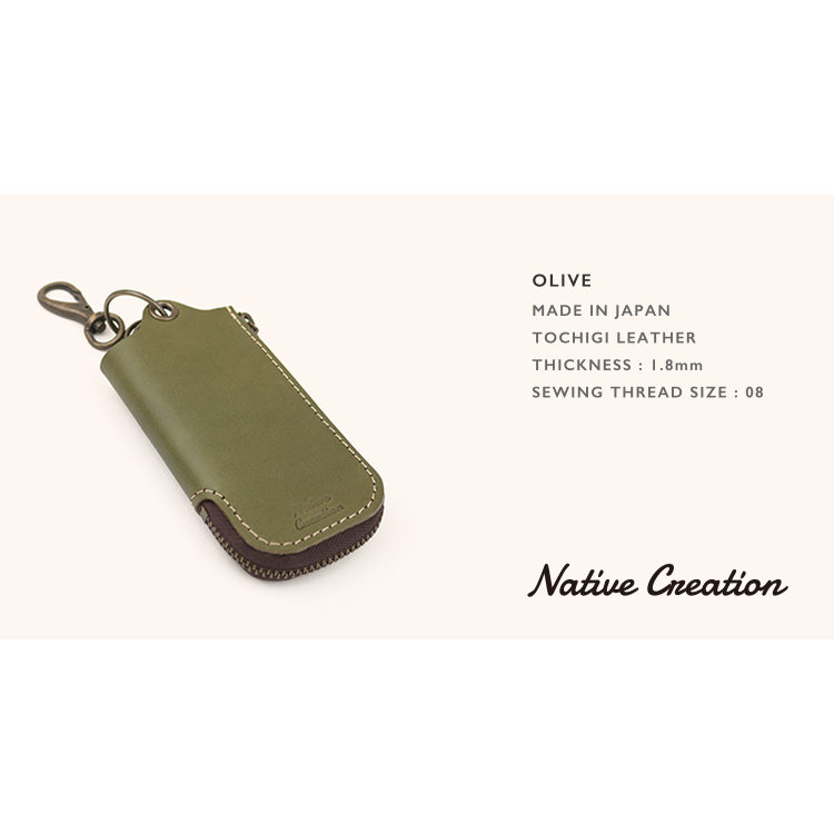 本革ラウンドファスナーキーケース NC3779