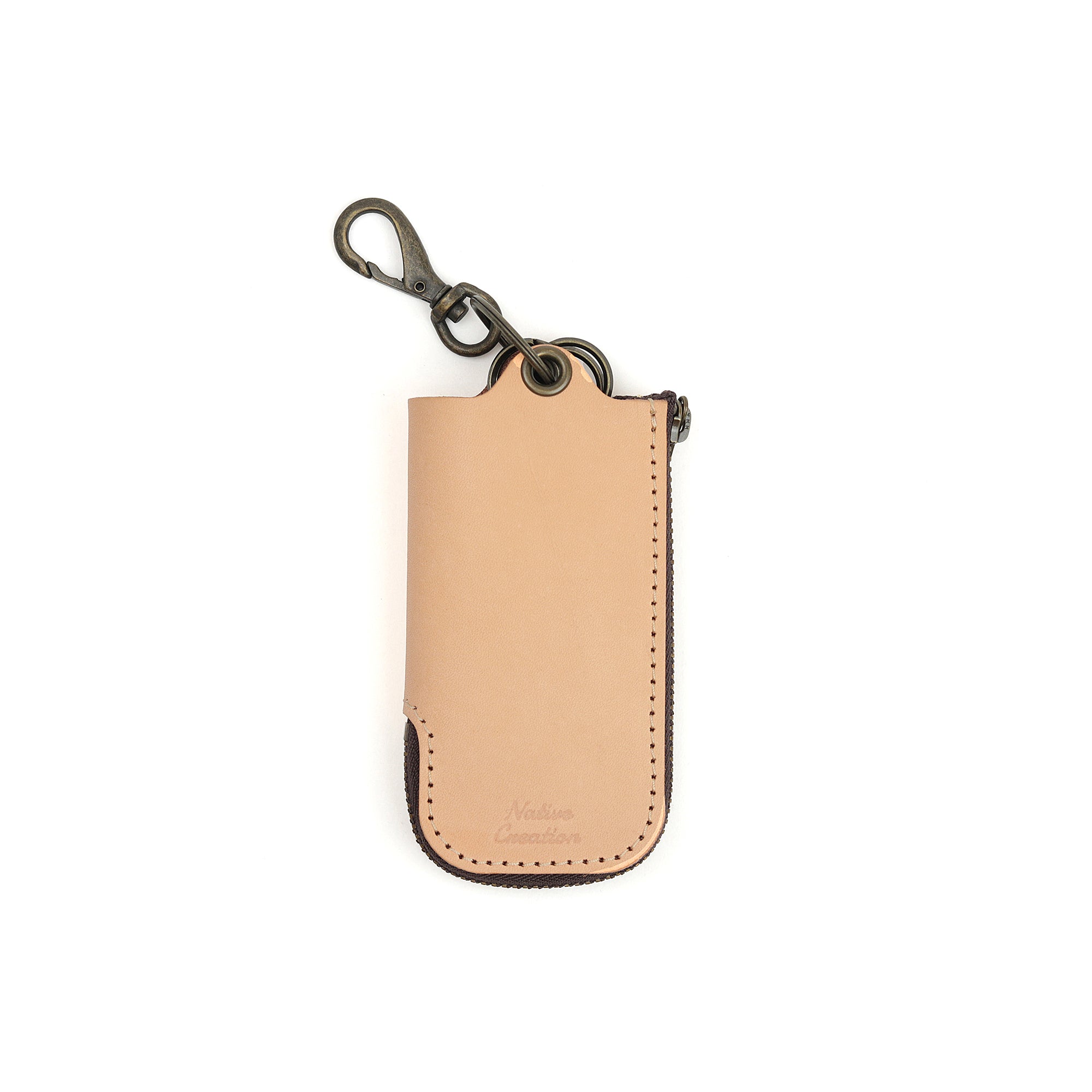 ラウンドファスナーキーケース 栃木レザーナチュラル NC3779-NTR