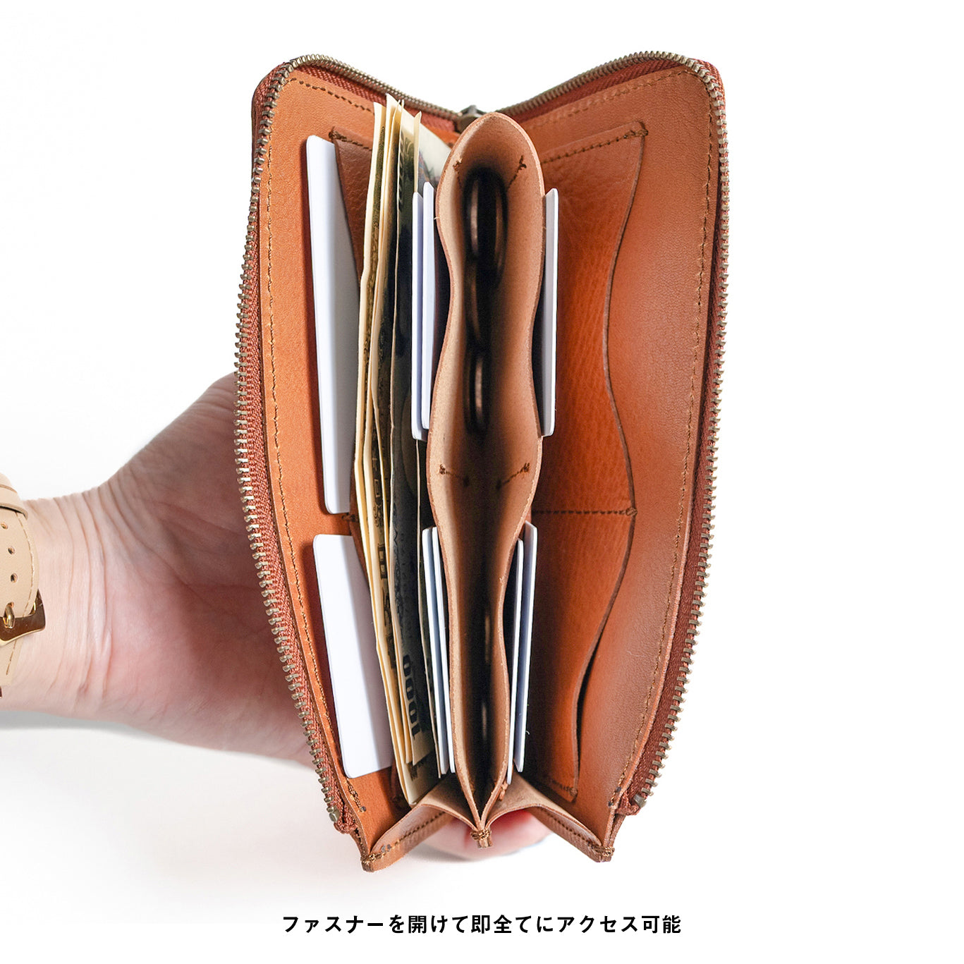 L字ファスナー長財布|12ポケット|栃木レザー(ヴォーノオイル)NC3785V