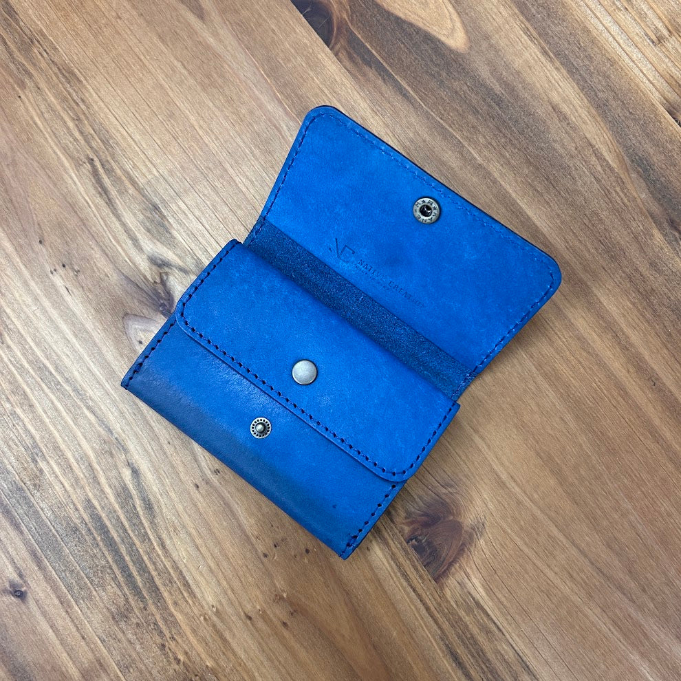 【訳あり品25】 ミニ財布 イタリアンレザー　BLUE NC3742w