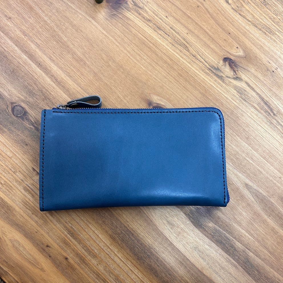 【訳あり品30】L字ファスナー長財布　栃木レザー　NAVY　NC3785