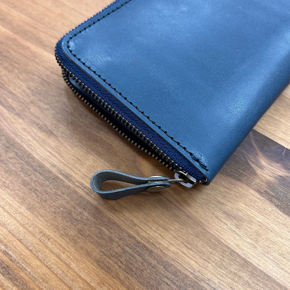 【訳あり品30】L字ファスナー長財布　栃木レザー　NAVY　NC3785