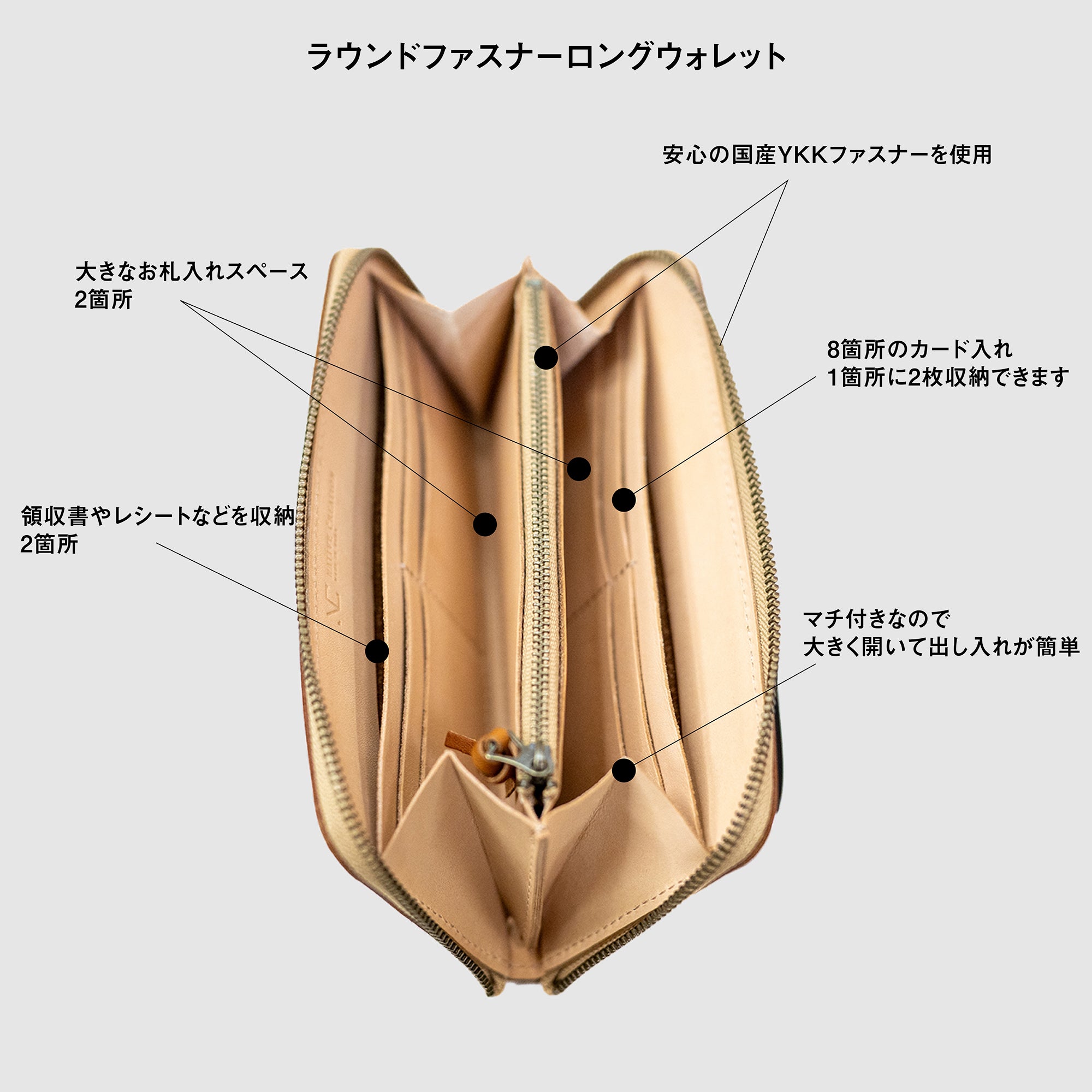 ラウンドファスナー長財布｜イタリアンレザーALASKA(アラスカ