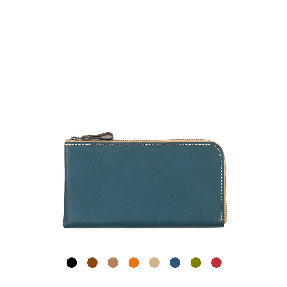 【訳あり品9】 L字ファスナー薄型長財布 栃木レザー BROWN NC3749