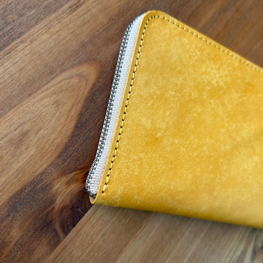 【訳あり品8】 L字ファスナー薄型長財布 イタリアンレザー NC3749ｗ YELLOW