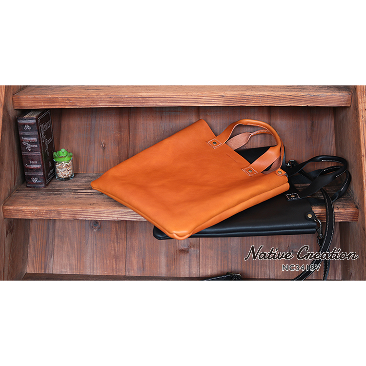 Soft Shrink Oil Leather Shoulder Tote Bag NC3415V