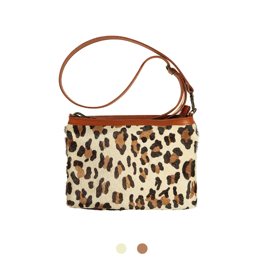 予約割20%実施中！【小サイズ】レザーファー(豹柄)サコッシュ NC3419FL