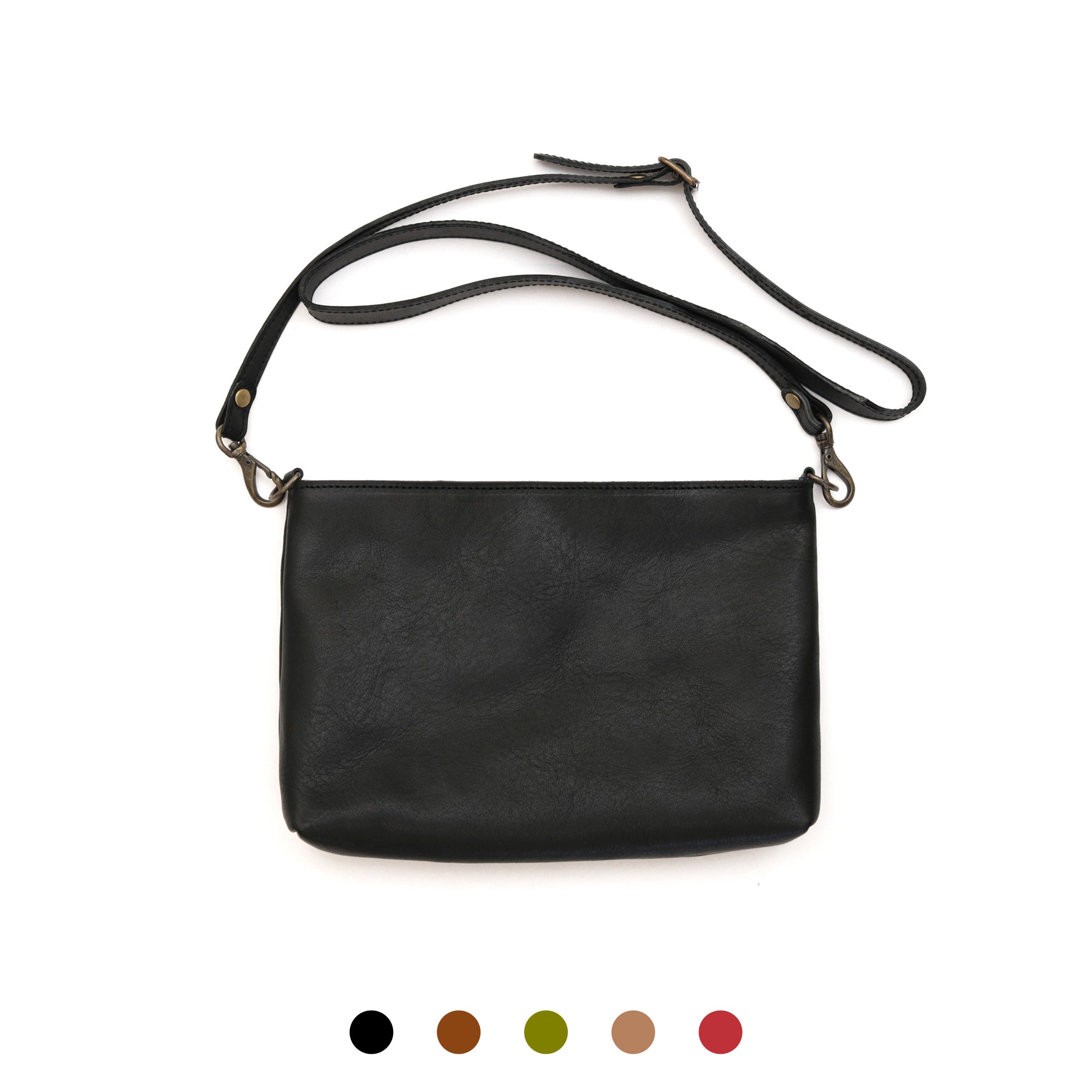 【浅型-中サイズ】栃木レザー シンプルを極めたレザーサコッシュ NC3420v