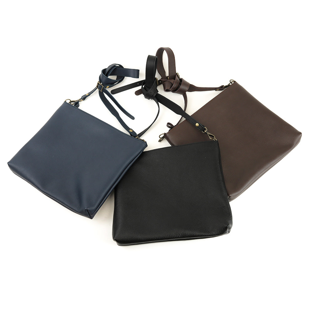 【深型-中サイズ】姫路レザー シンプルを極めたレザーサコッシュ NC3422s