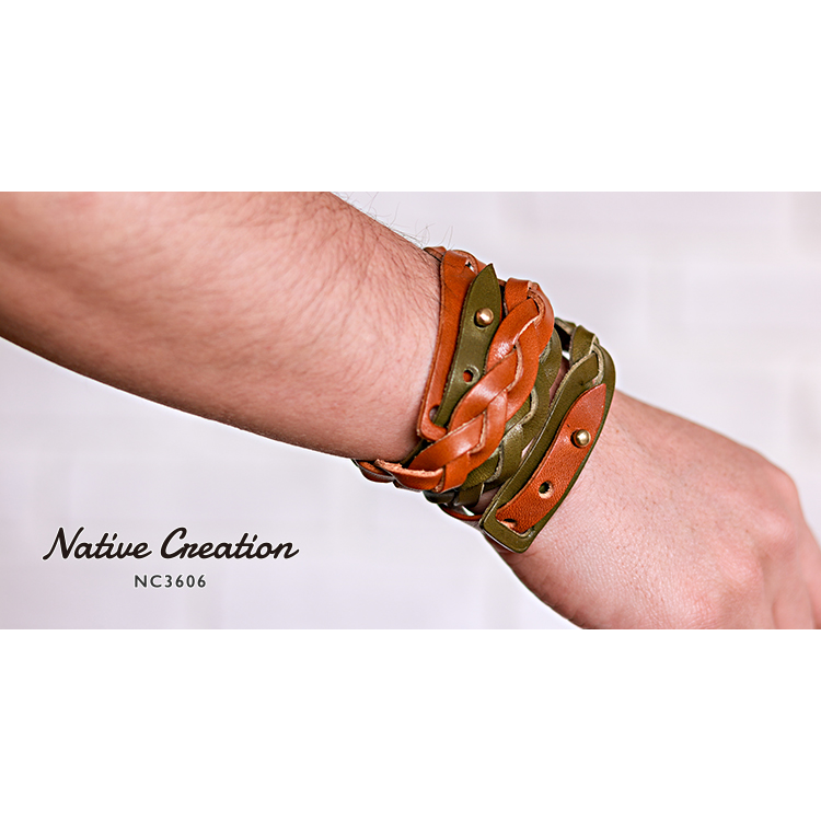 Double-wrap hand-knitted bracelet NC3606