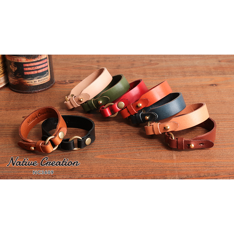 Two-step size adjustable leather bracelet NC3609