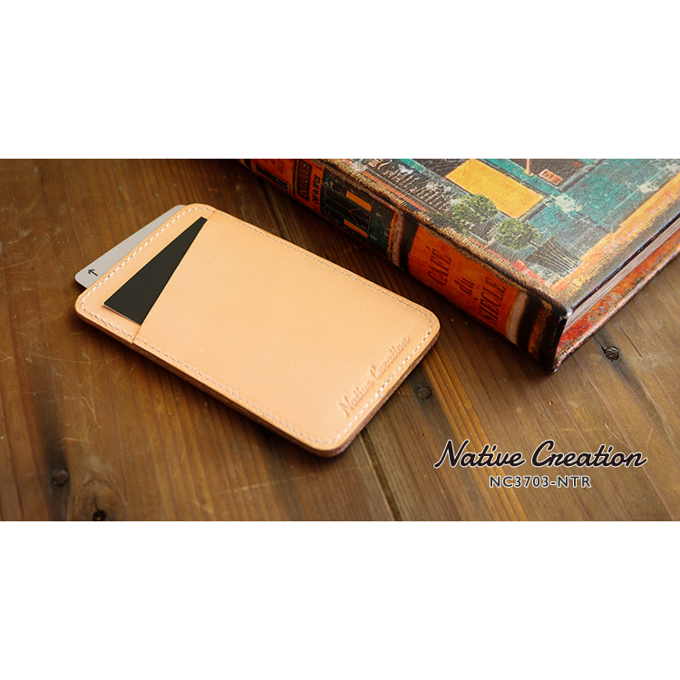 Natural leather pass case NC3703-NTR