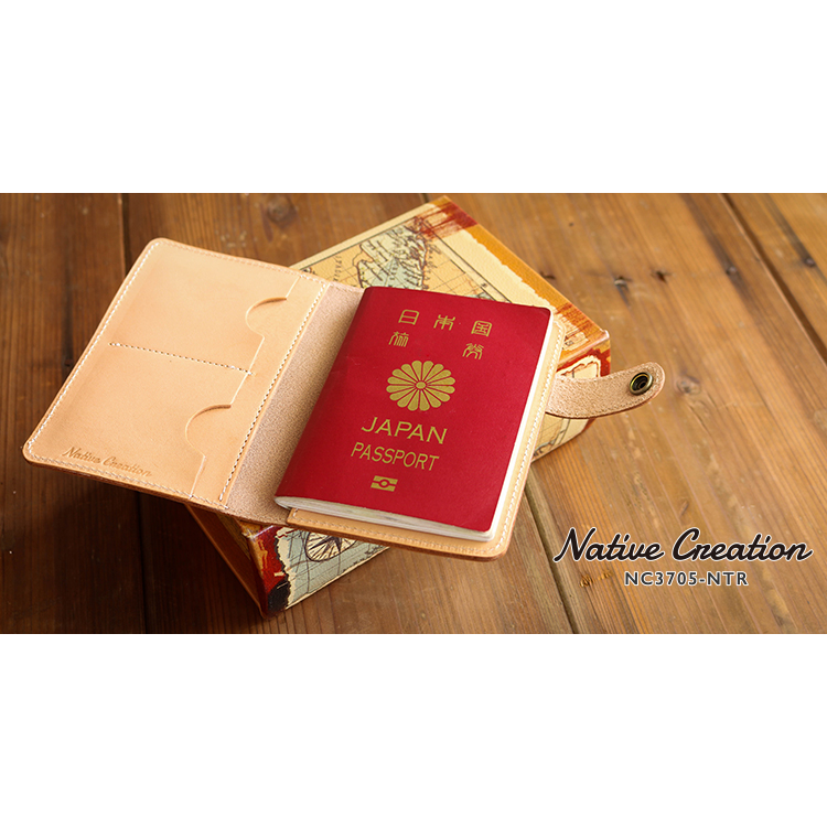 Natural leather passport case NC3705-NTR